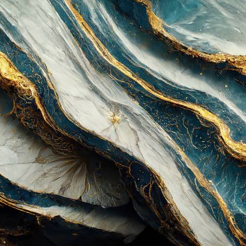 Luxury marble texture background white, blue and gold. Natural stone color material pattern. Creative art.
